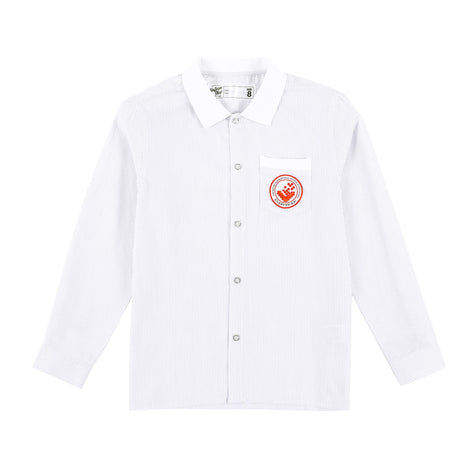 SISHK Primary Boys Long-Sleeve Shirt  – White